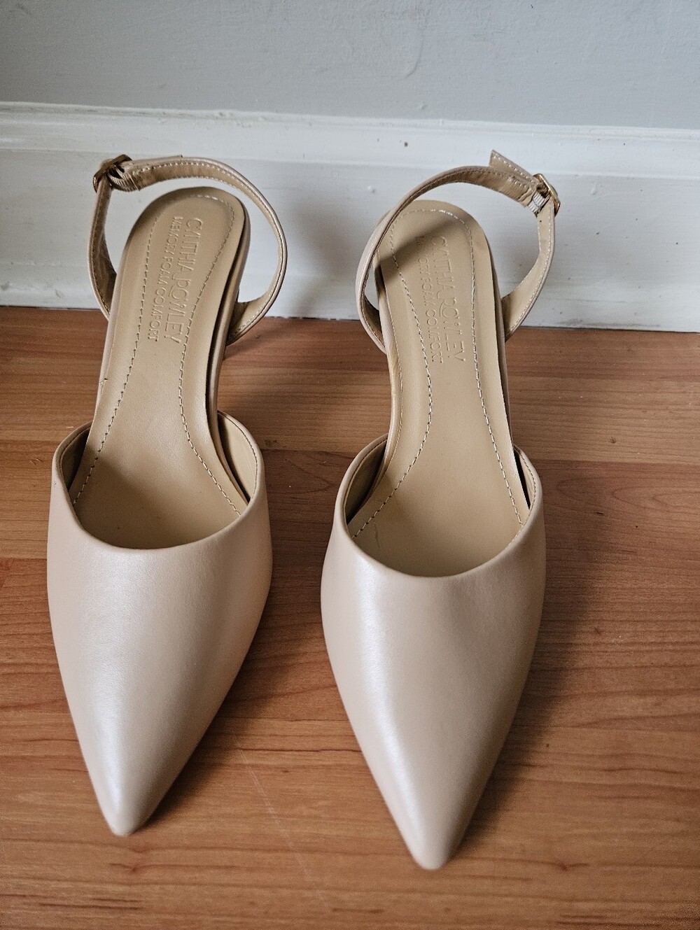 Cynthia Rowley Nude Pointed-Toe Slingback Heels – Size 8